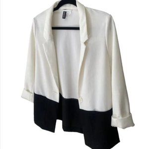 Divided Blazer Black and White Color Block Blazer Women's Size 8